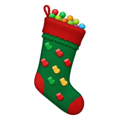 A cozy Christmas stocking full of vintage toys and candy sticker
