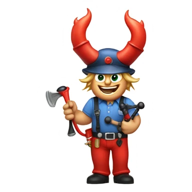 Trump as devil plumber with bagpipes sticker