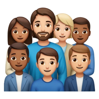 A group of modern people listening to Jesus sticker