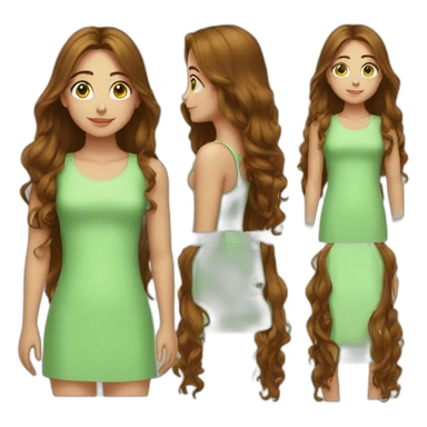 fille au yeux vert brune cheuveux long sticker