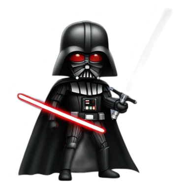 dark vador en position de combat qui tien un sabre laser rouge sticker