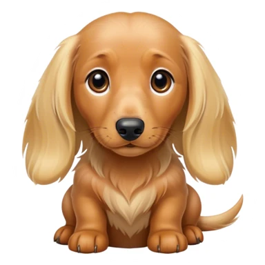blonde long-haired daschund puppy sticker