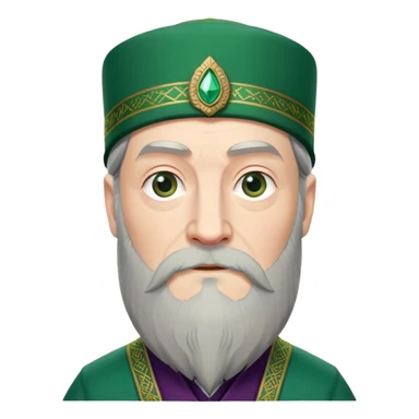 albus dumbledore from harry potter with green turkish fez hat and decorative motifs, no gem sticker