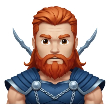 Thor, Thunder God from Norse Mythology with long red and beard, dark blue and silver outfit sticker