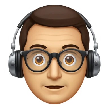 Un locutor de radio moreno con gafas sticker