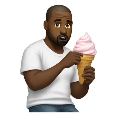 Kanye west eating ice cream sticker