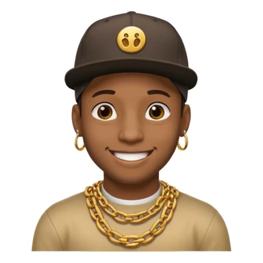 black guy with golden chains flesh tunnels and a snapback cap sticker