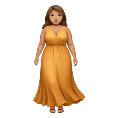 A plus sized woman in a maxi dress sticker