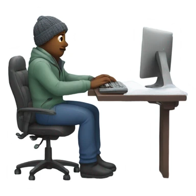 Teleworking in the snow sticker