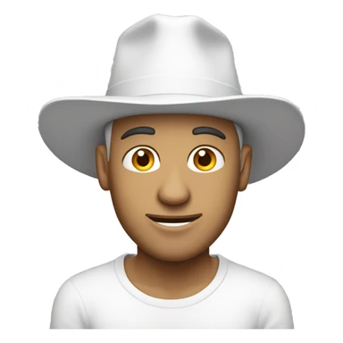 Guy wearing white pointy hat sticker