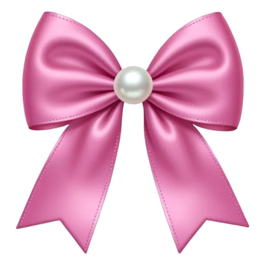 Pink bow with hanging pearl sticker