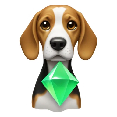 Beagle with Sims Plumbob above its head sticker