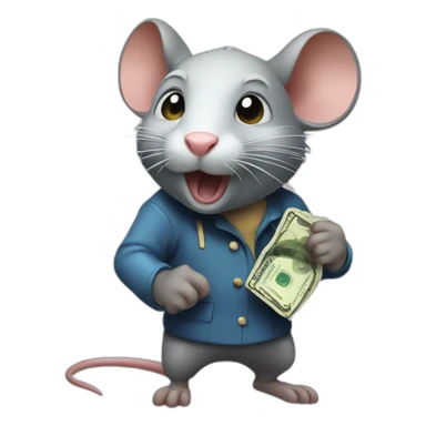 Rat steeling money from Rick people's sticker