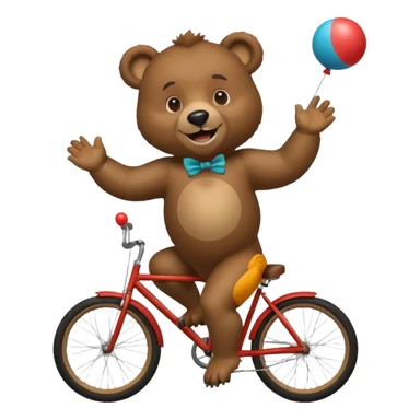 Bear juggling riding a bike sticker