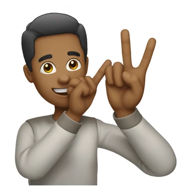 create an emoji with two hands one hand is holding up 4 fingers and the fingers are pointed up. The other had is holding up four fingers but they fingers are pointing down. sticker