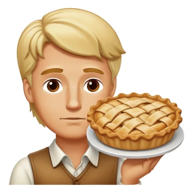 Blonde man dreaming about apple pie  sticker