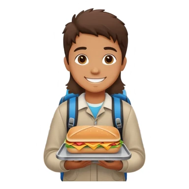a student standing in front of a lunch counter sticker
