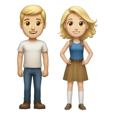 Blonde tall football boy with light brown hair girl sticker
