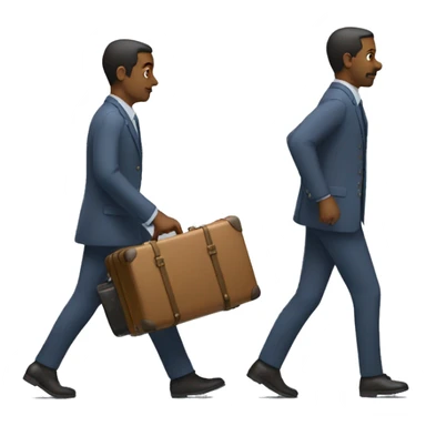 a man pulling a suitcase sticker
