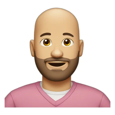An overweighted bald guy with a three day beard sticker