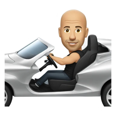 Vin diesel driving a fast car sticker
