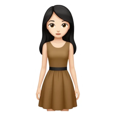 emoji de mujer morena pelo largo con cintura sticker