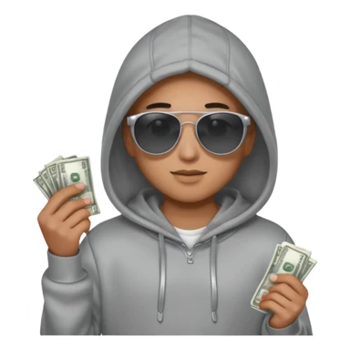 hoodie, sunglasses, money ALL SILVER sticker