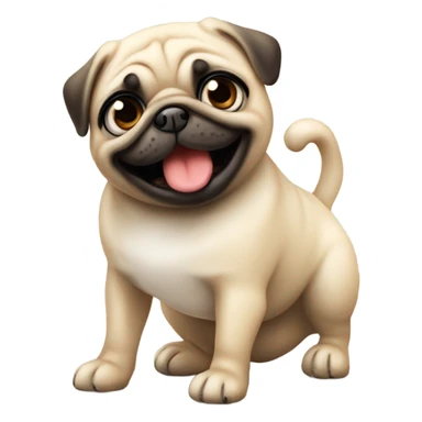 Pug giving kisses sticker