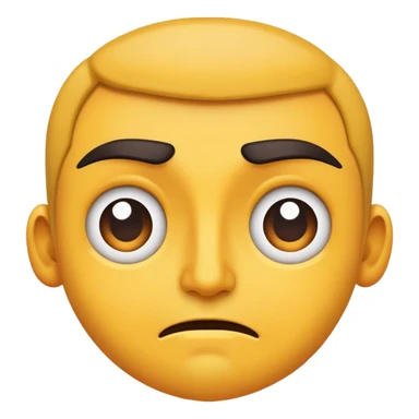 Raised eyebrows emoji but with unibrows sticker