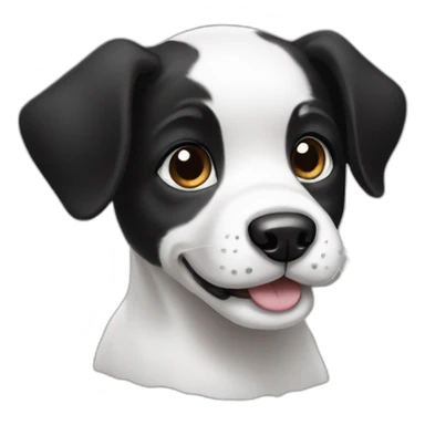 black and white puppy sticker