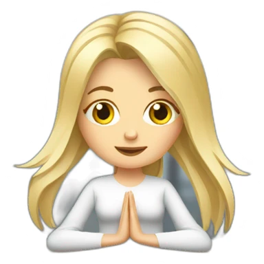 blond data analyst woman doing yoga sticker