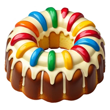 colorful pieces inside of the no frosting Bundt cake sticker