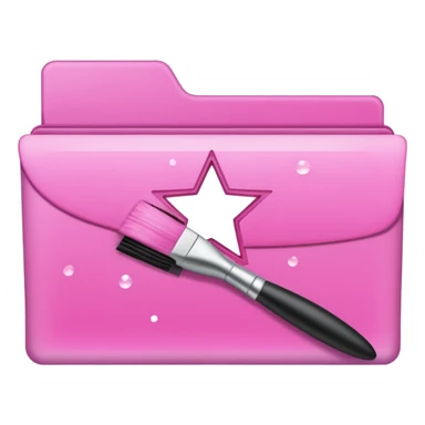 windows 10 folder light sparkles pink plain with brush logo sticker