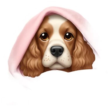 Cocker spaniel in a pink blanket sticker