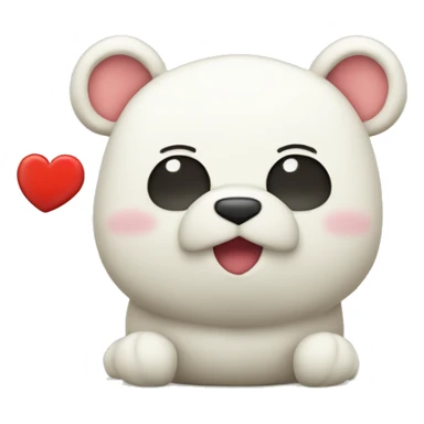 Knuffelbeertje met een wit hart waar letter m op staat sticker