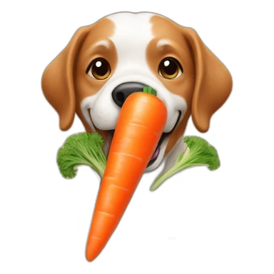 dog eating carrot sticker
