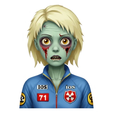 woman zombie formlua 1 racer sticker