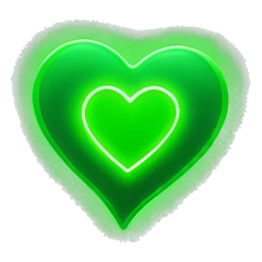 Neon green heart sticker