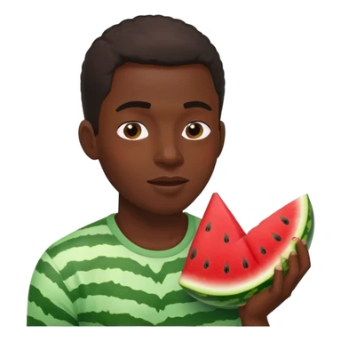 black man eat watermelon sticker