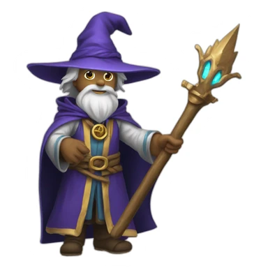 mage avec un bâton magique sticker