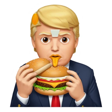 Donald trump eating hamburger  sticker