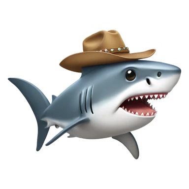 Shark with cowboy hat  sticker