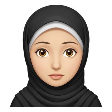 emoji perempuan berhijab, ekspresi netral sticker