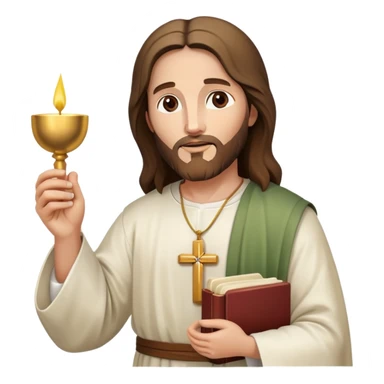 Jesus holding the Eucharist, celebrating Catholic Mass sticker