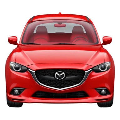 A 3d mazda rs6 red with headlights on emoji and not image sticker
