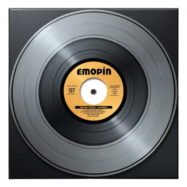 A dark metal platinum music award plaque The center features a relief of a or stylized vinyl record in a slightly darker metallic tone sticker