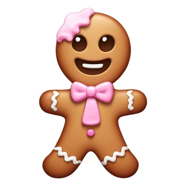 cute gingerbread man, with pastel pink frosting sticker