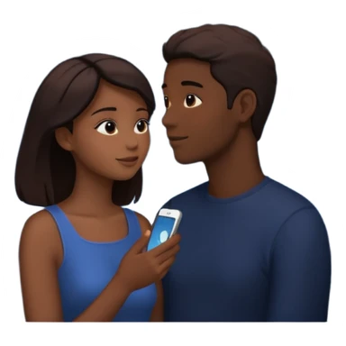 couple talking with night sky  sticker