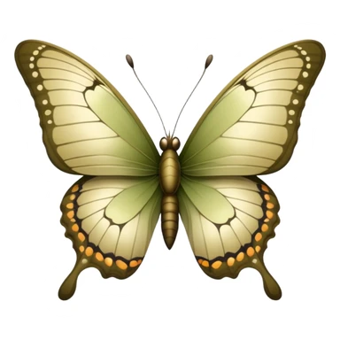Cinematic realistic beautiful sophisticated khaki butterfly sticker