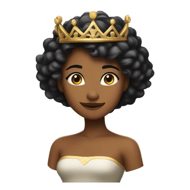 Una leona alegre y elegante de pelo negro con corona de brillo de Reyna  sticker